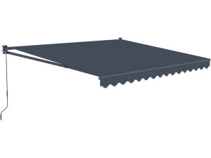 Auvent store banne rétractable en aluminium 2,5 x 3 m "Ombra 3" - Gris anthracite