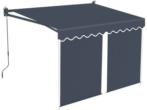 Store banne avec lambrequin en aluminium 2 x 3 m  "Shadow" - Gris anthracite