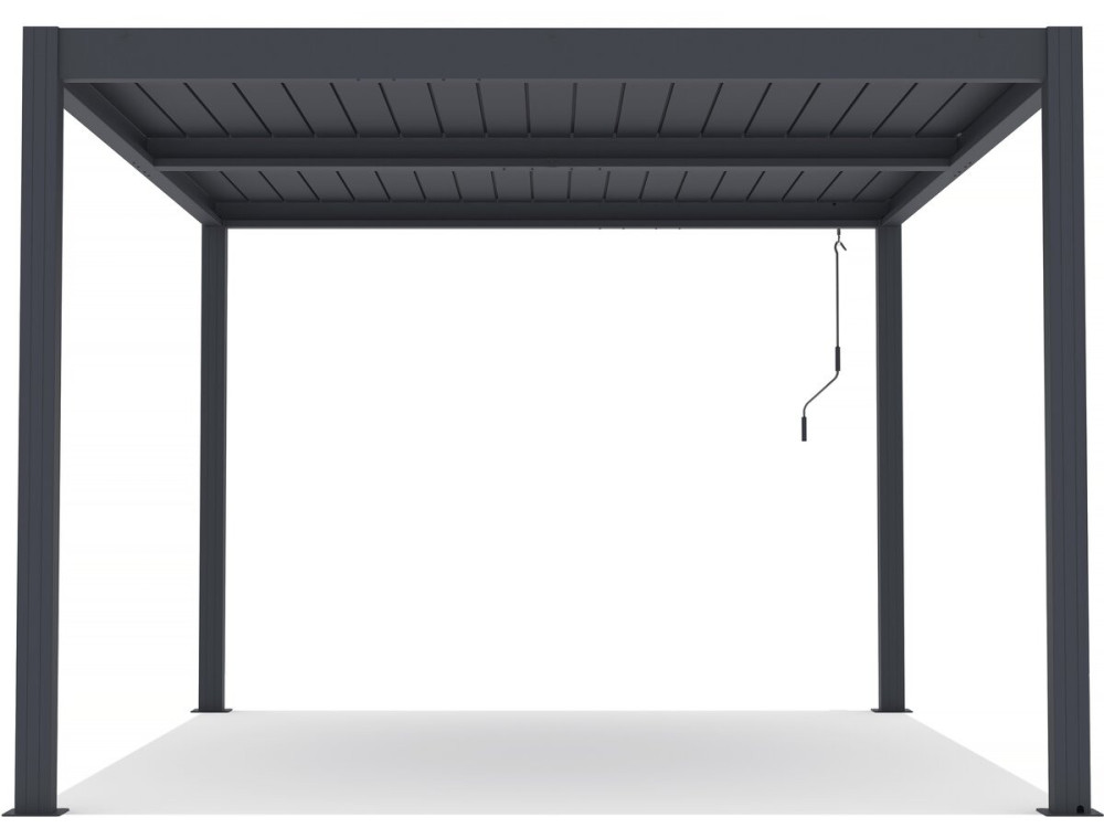 Pergola bioclimatique avec led "Windsor premium" en aluminium 3 x 4 - Gris