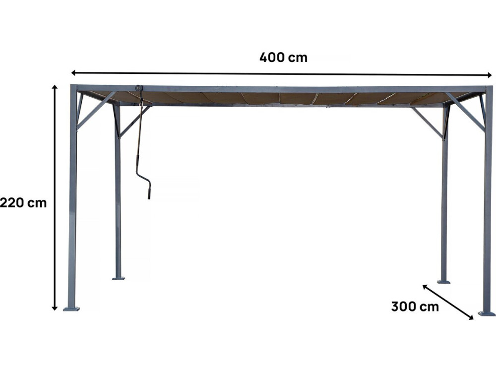 Pergola bioclimatique en tissu "Lodge" 3 x 4 m - Taupe