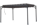 Pergola bioclimatique en tissu "Lodge" 3 x 4 m - Anthracite - Anthracite