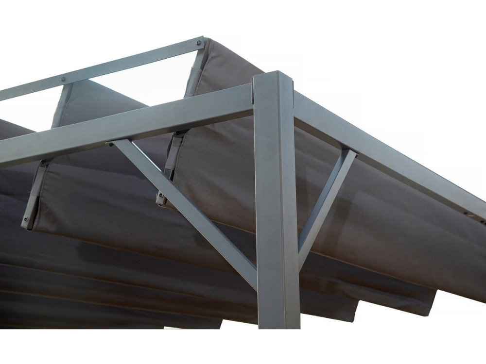 Pergola bioclimatique en tissu "Lodge" 3 x 4 m - Anthracite