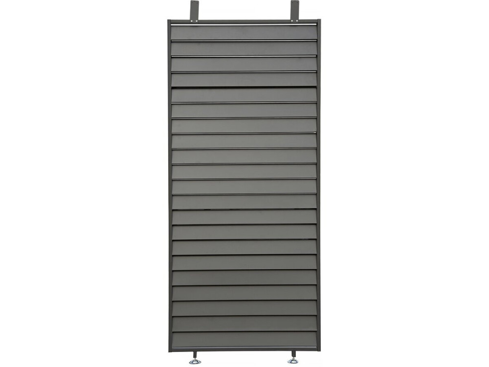 Pergola bioclimatique avec 9 persiennes en aluminium "Kensington" - 3 x 6 m - Gris