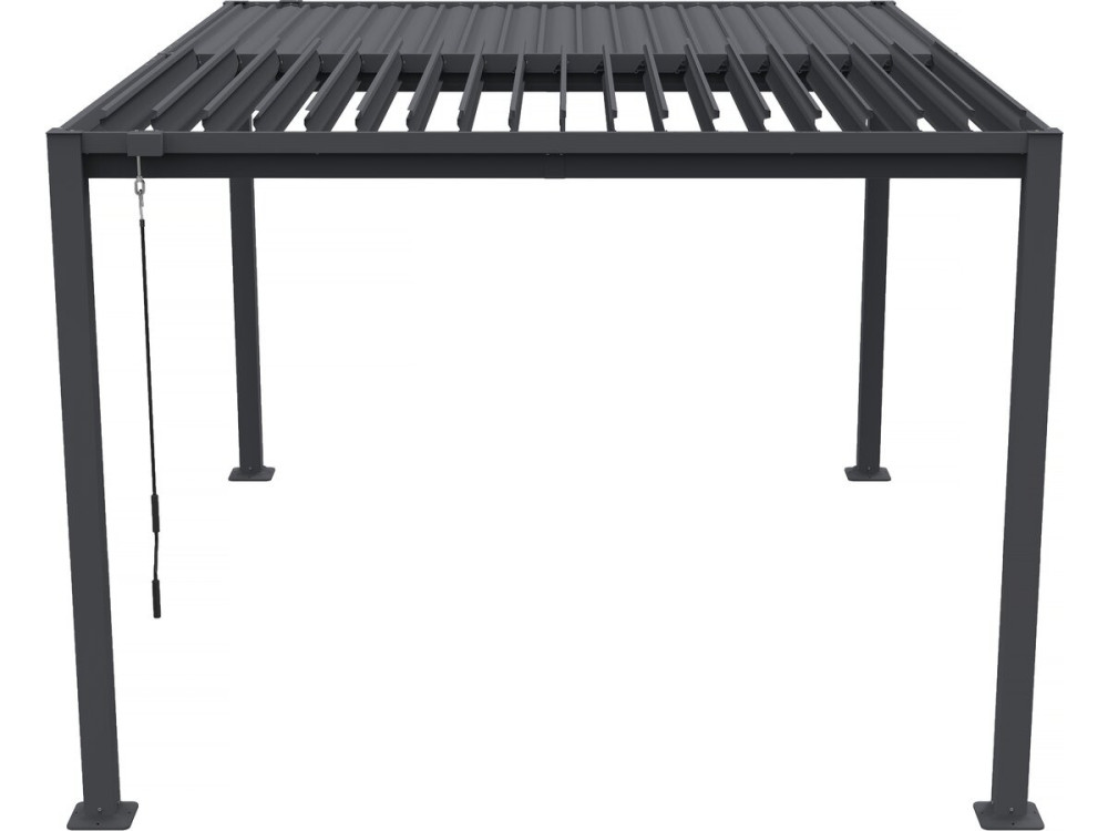 Pergola bioclimatique autoportante avec lames orientables "Howard" - 3 x 4 m - Gris