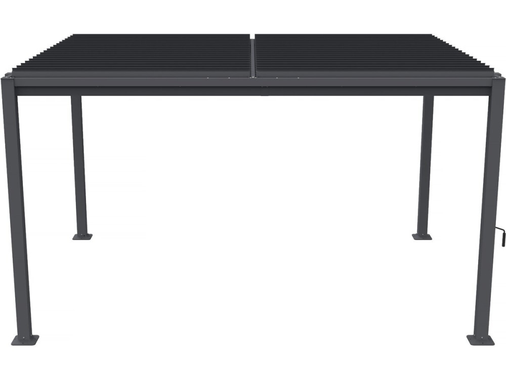 Pergola bioclimatique autoportante avec lames orientables "Howard" - 3 x 4 m - Gris