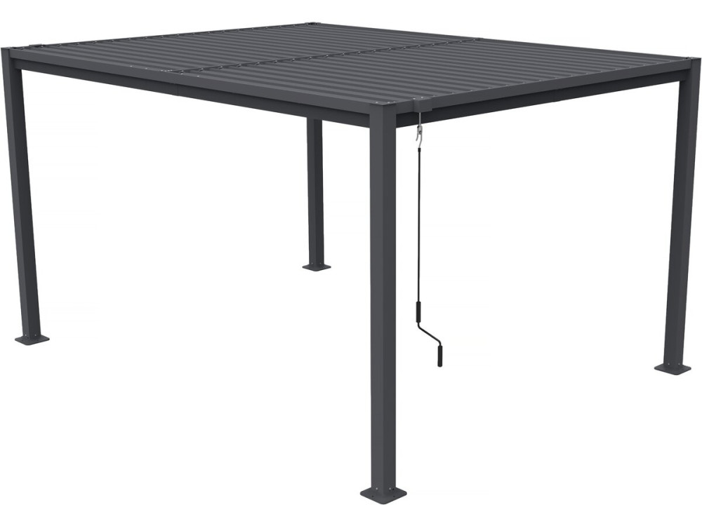 Pergola bioclimatique autoportante avec lames orientables "Howard" - 3 x 4 m - Gris