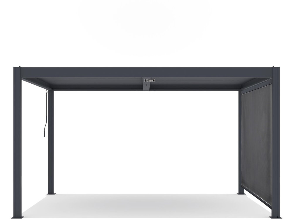 Pergola bioclimatique avec led et store en aluminium "Windsor premium" - 3 x 4 m - Gris