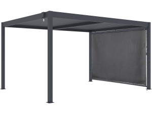 Pergola bioclimatique avec store en aluminium "Windsor" - 3 x 4 m - Gris