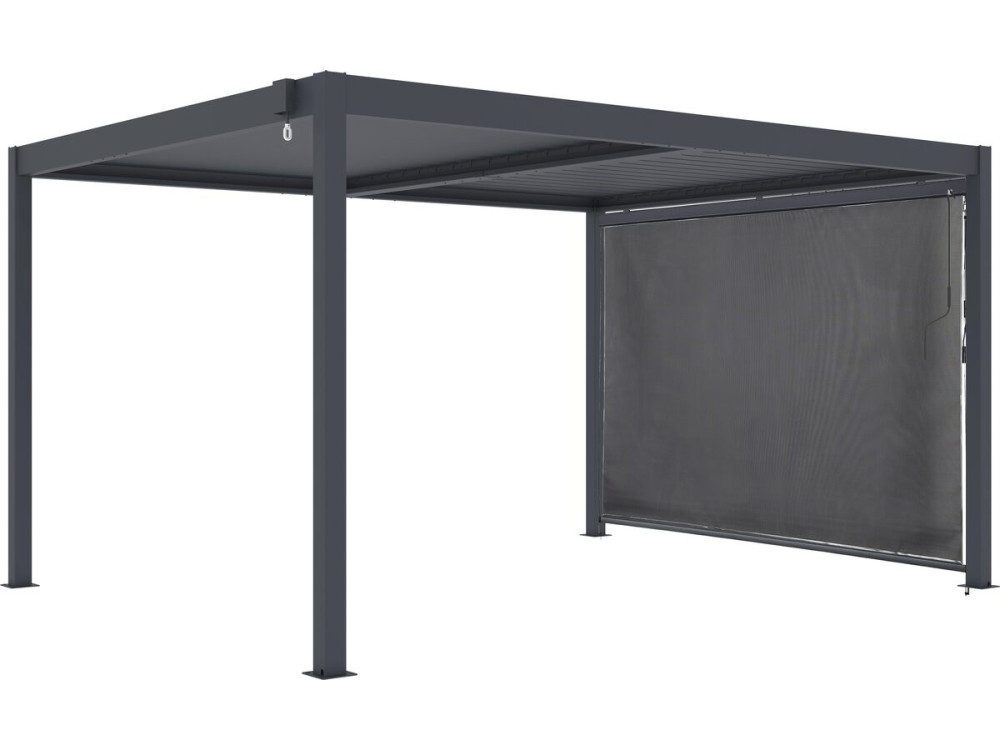 Pergola bioclimatique avec store en aluminium "Windsor" - 3 x 4 m - Gris