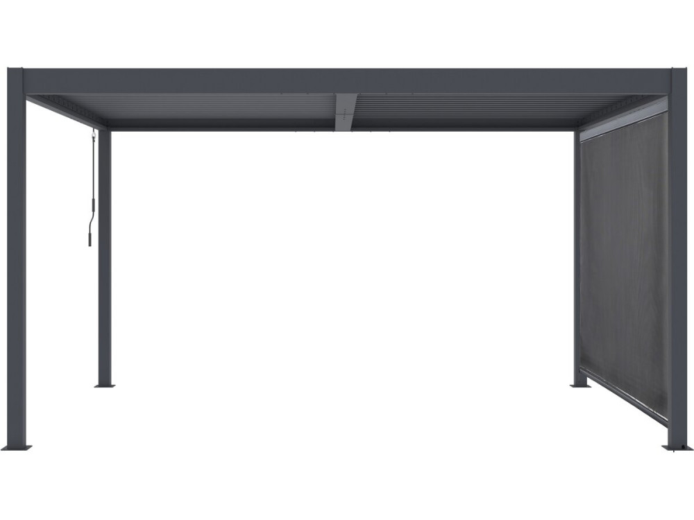 Pergola bioclimatique avec store en aluminium "Windsor" - 3 x 4 m - Gris