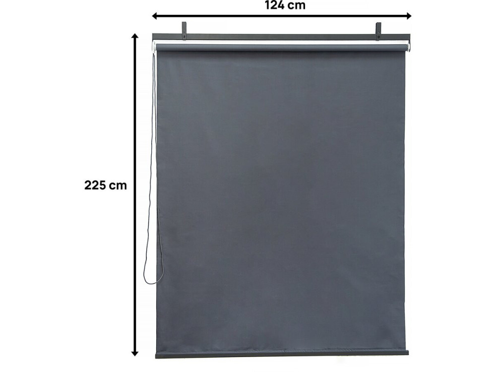 Lot de 3 stores rétractables pergola - 124 x 225 cm - Gris anthracite