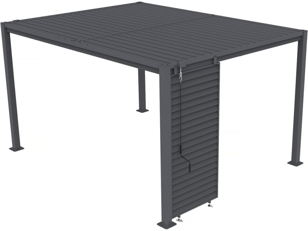 Persienne pour pergola bioclimatique en acier galvanisé "Clifford" - 92 x 4 x 208 cm - Gris