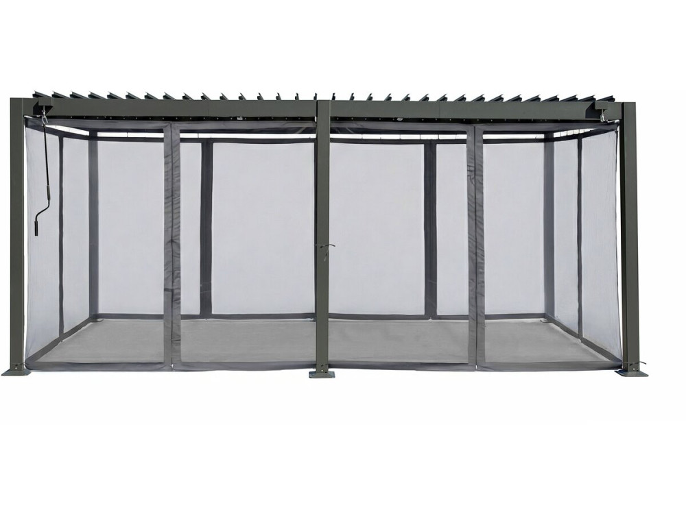 Rideau pour pergola bioclimatique "Kensington" - 3 x 6 m - Gris