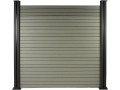 Lot de 6 lames composite de clôture - L160 cm x l25.8cm x ép. 2cm - Gris - Gris