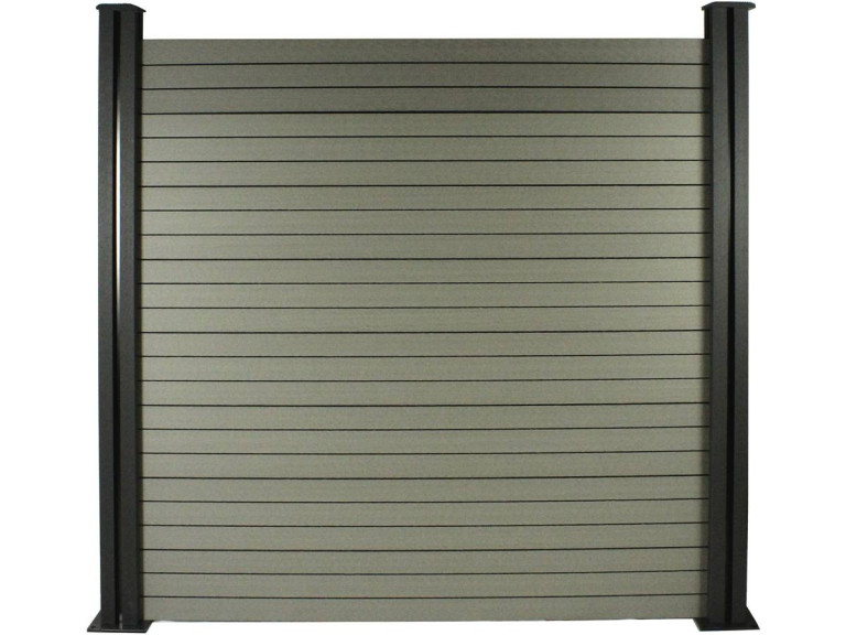 Kit Clôture 1.6 x 1.2 m composite - Kit de fixation offert - Gris