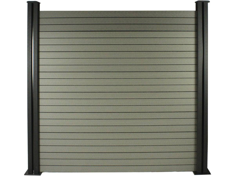Kit Clôture 1.6 x 1.2 m composite - Kit de fixation offert - Gris