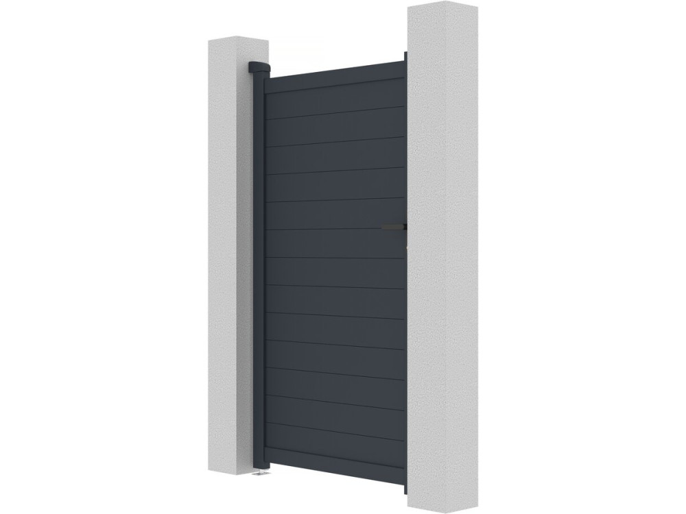 Portillon aluminium "Marc" - 101.2 x 180.9 cm - Gris