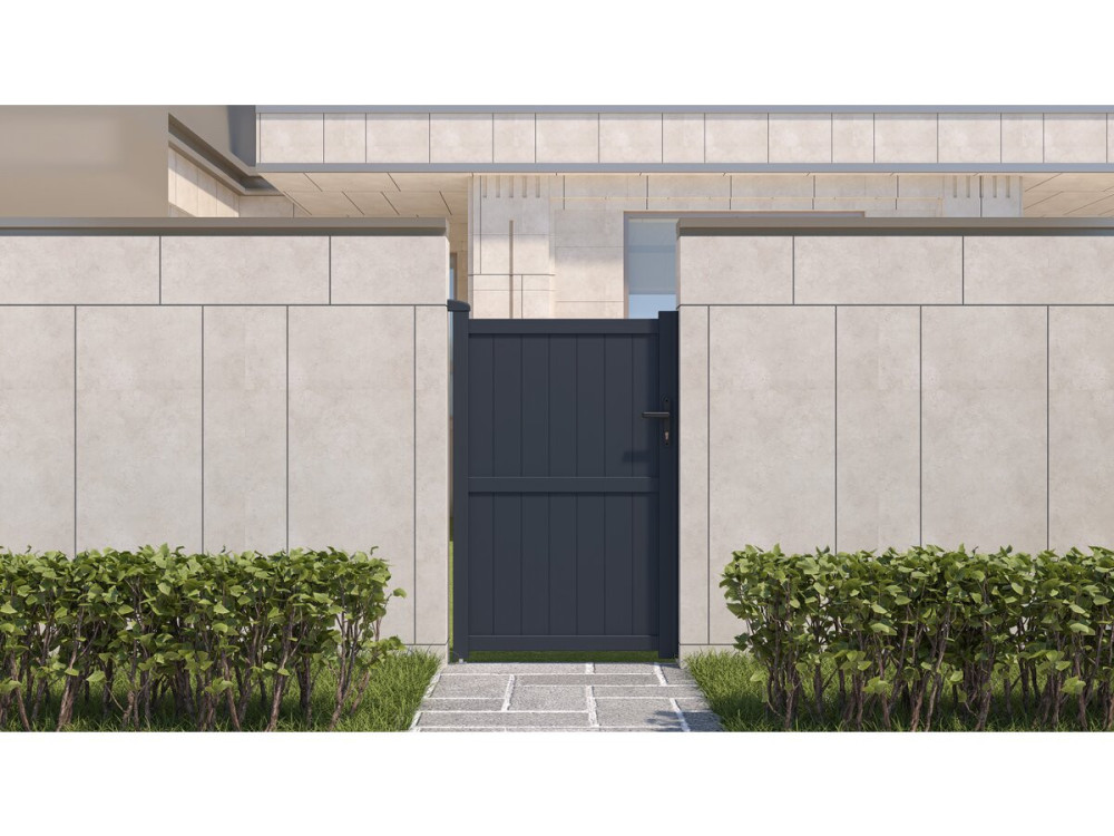 Portillon aluminium "Maurice" - 101.2 x 155.9 cm - Gris