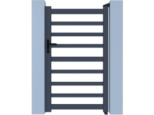 Portillon aluminium ajouré "Marius" - 100 x 180 cm - Gris