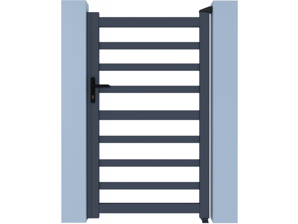 Portillon aluminium ajouré "Marius" - 100 x 180 cm - Gris