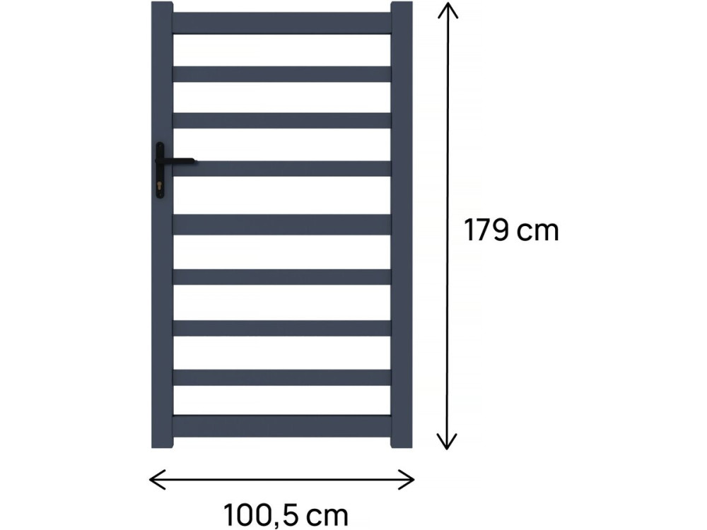 Portillon aluminium ajouré "Marius" - 100 x 180 cm - Gris
