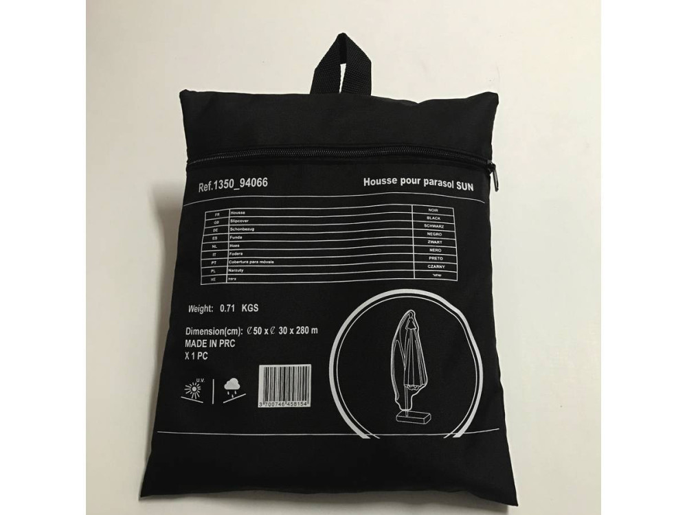 Housse de protection pour parasol - 50 x 30 x 280 cm - Noir