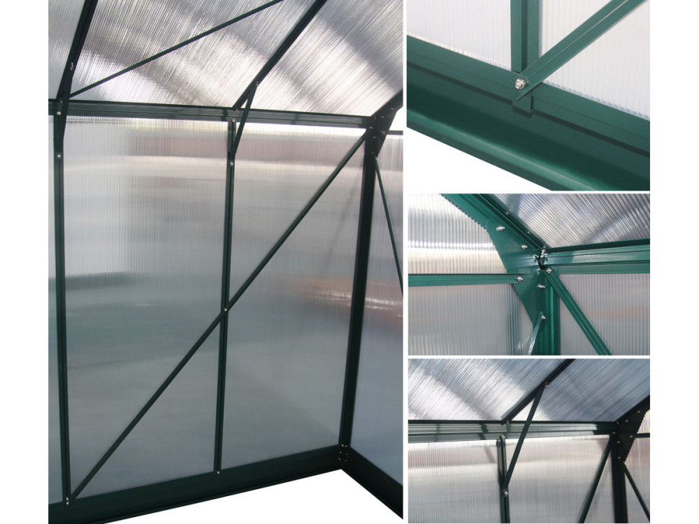 Serre jardin polycarbonate "Dahlia" Vert Sapin 6,15 m²
