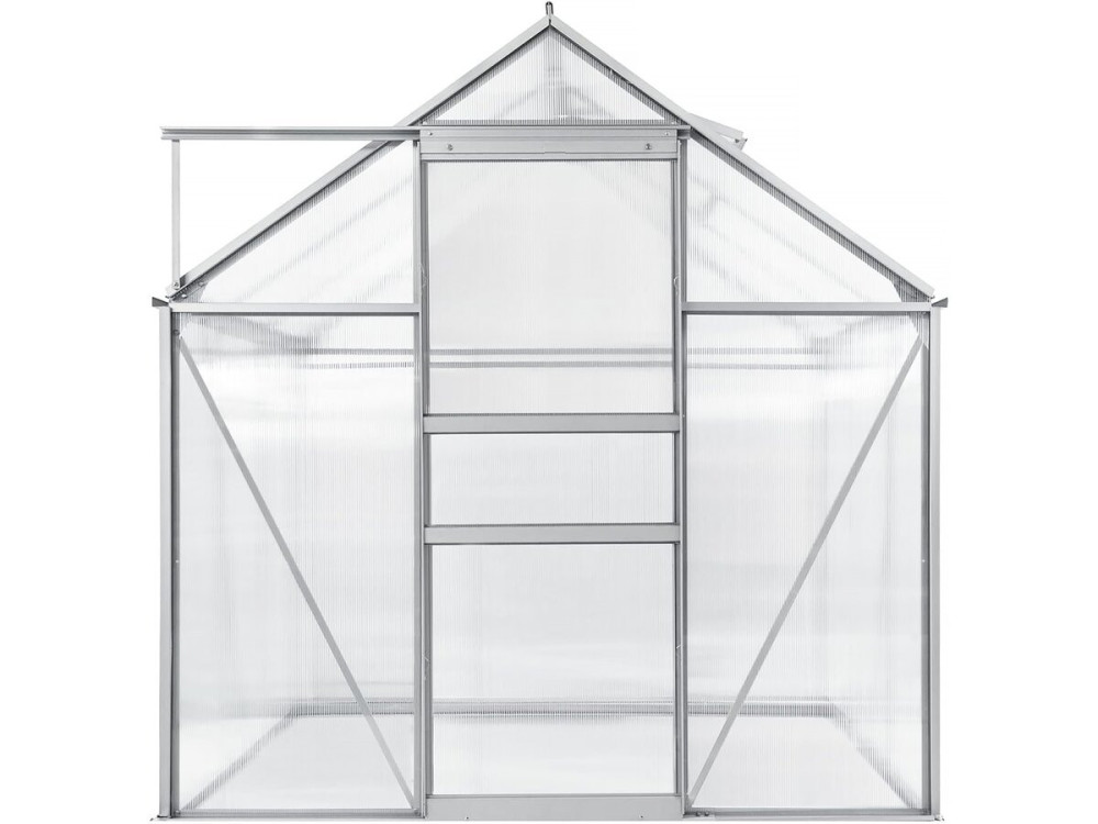 Serre jardin polycarbonate 190 x 190 x 195 cm "Basilic" - 3,61 m² - Gris
