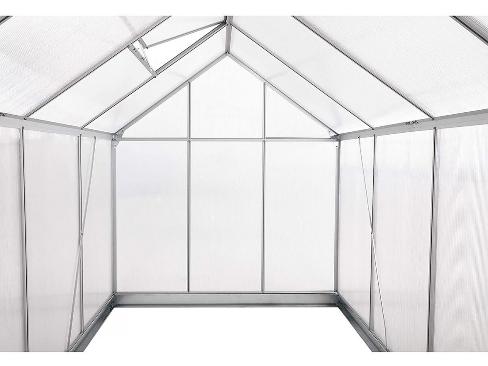 Serre jardin polycarbonate 190 x 190 x 195 cm "Basilic" - 3,61 m² - Gris