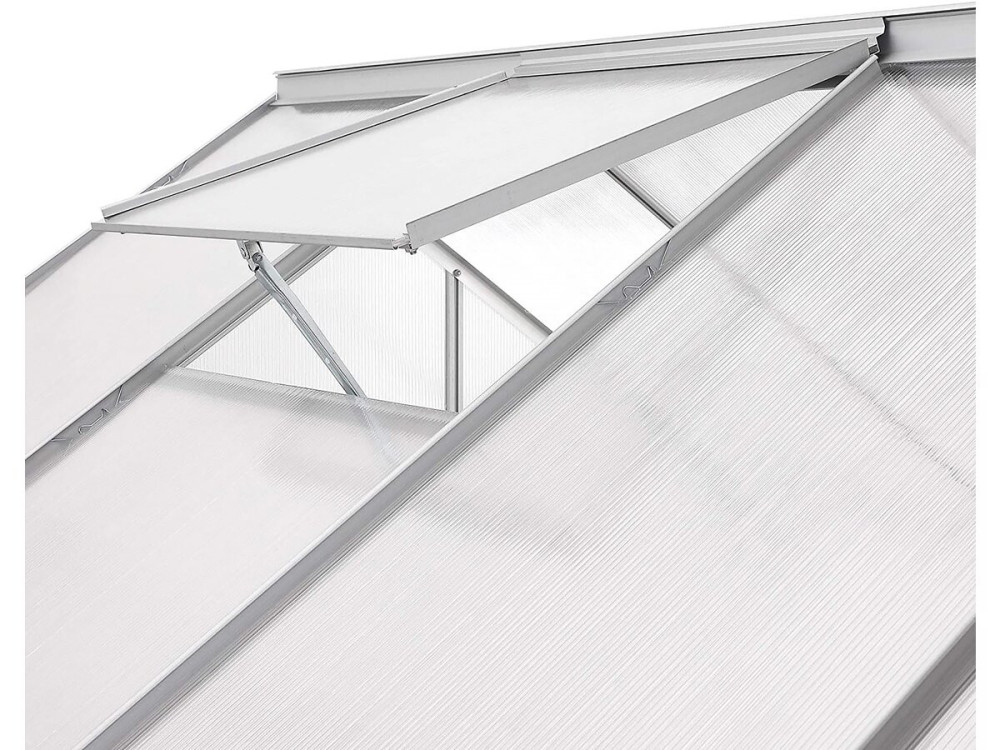 Serre jardin polycarbonate 250 x 190 x 195 cm "Basilic" - 4,75 m² - Gris