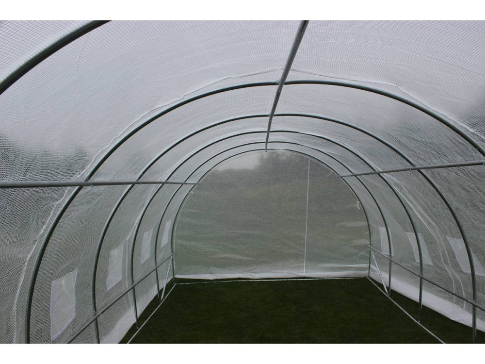 Serre tunnel de jardin avec porte "Mimosa" - 180 g/m² - 18 m² - 6 x 3 x 2 m