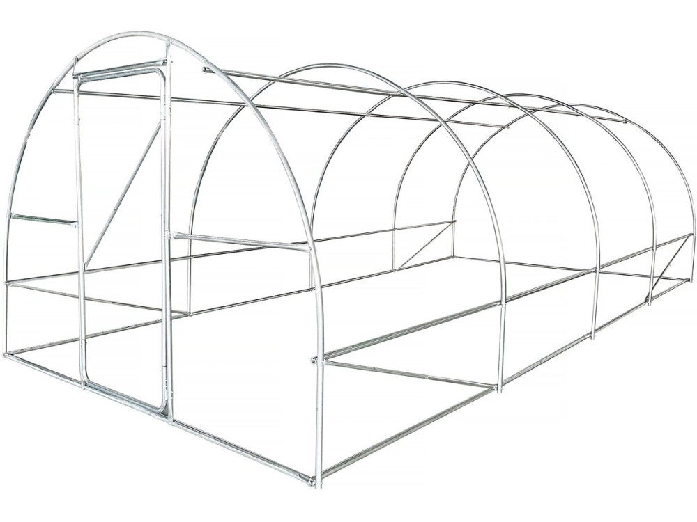 Serre tunelle de jardin avec porte 6 x 3 m "Mimosa" - 18 m² - 180g - Blanc