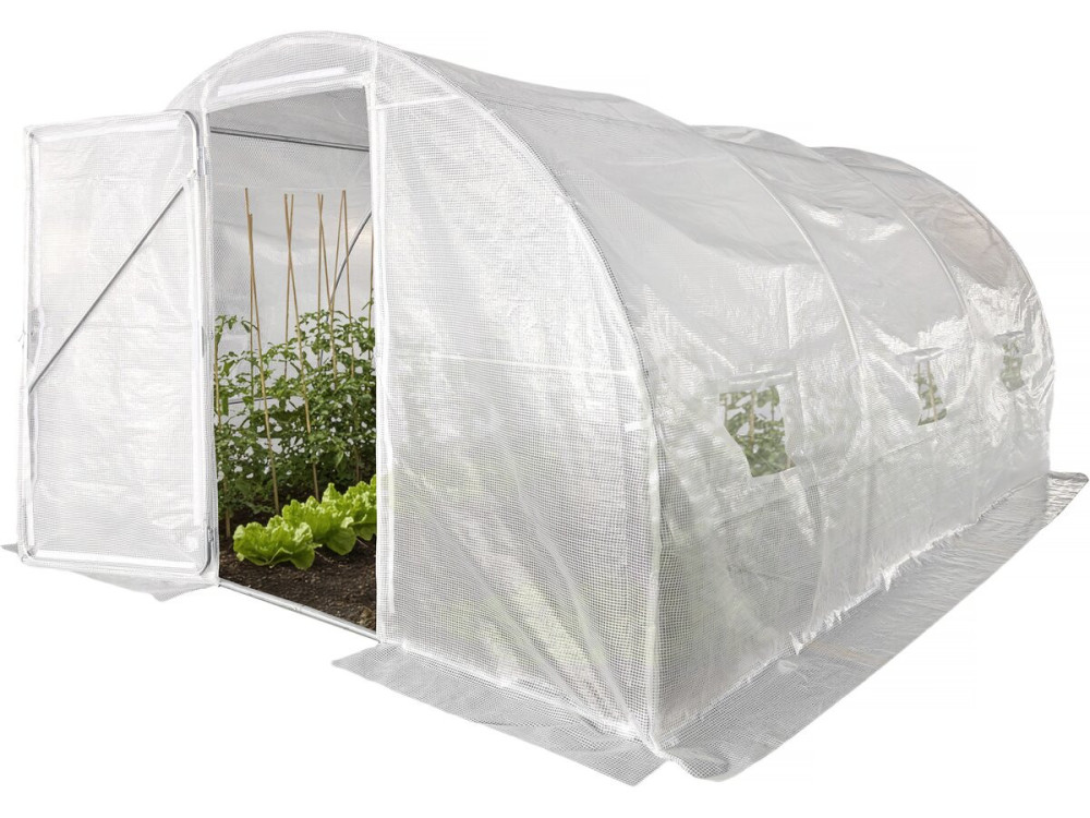 Serre tunelle de jardin avec porte 4 x 3 m "Mimosa" - 12 m² - 180g - Blanc
