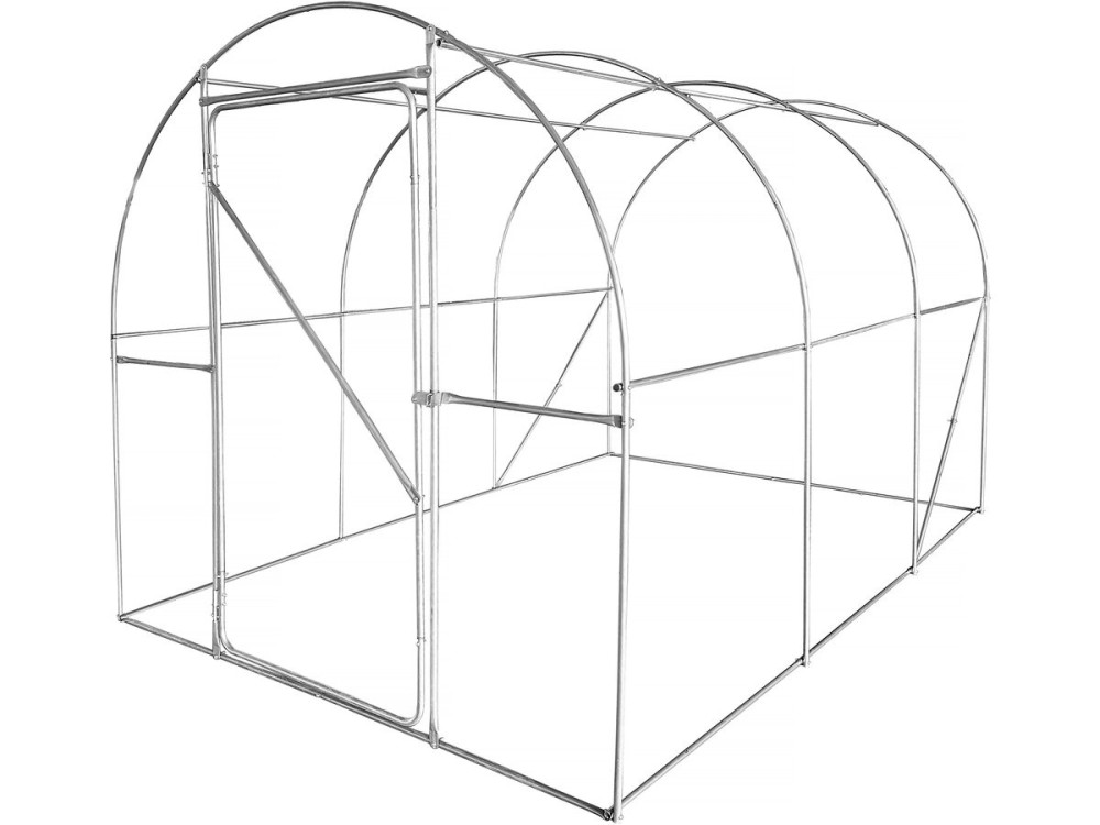 Serre tunelle de jardin avec porte 3 x 2 m "Mimosa" - 6 m² - 180g - Blanc