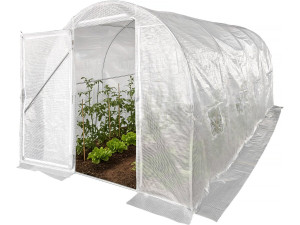 Serre tunelle de jardin avec porte 4,5 x 2 m "Mimosa" - 9 m² - 180g - Blanc