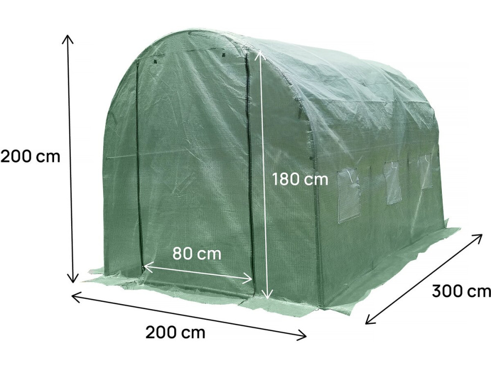 Bâche pour serre tunnel de jardin "Lys" - 6 m² - 130g - Vert