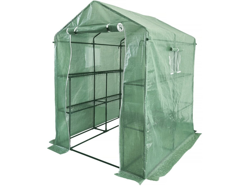 Serre tomates de jardin avec étagères "Lys" - 2.04 m² - 130g - Vert