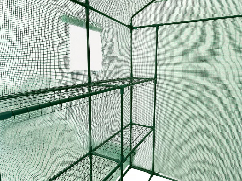 Serre tomates de jardin avec étagères "Lys" - 2.04 m² - 130g - Vert