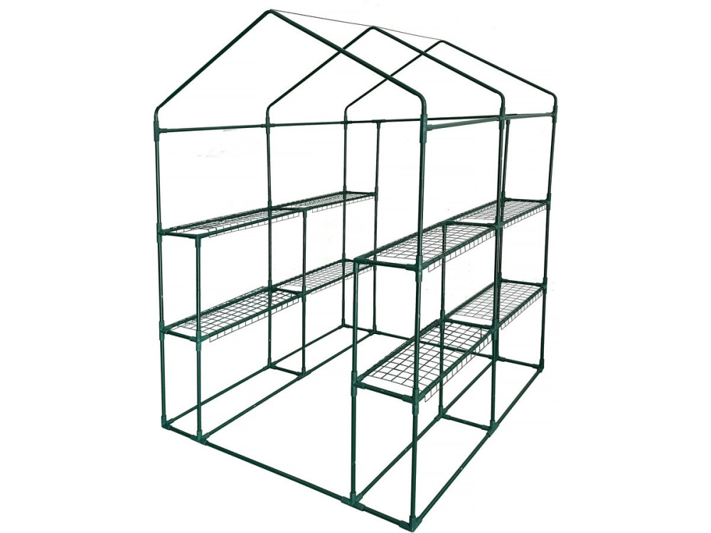 Serre tomates de jardin avec étagères "Lys" - 2.04 m² - 130g - Vert