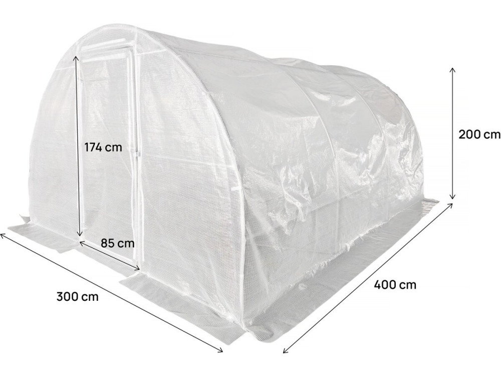 Bâche pour serre tunnel de jardin "Mimosa" - 12 m² - 180g - Blanc