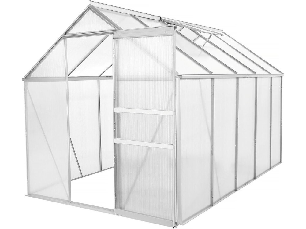 Embase en acier galvanisé pour serre jardin " Basilic " - 5,89 m² - Gris