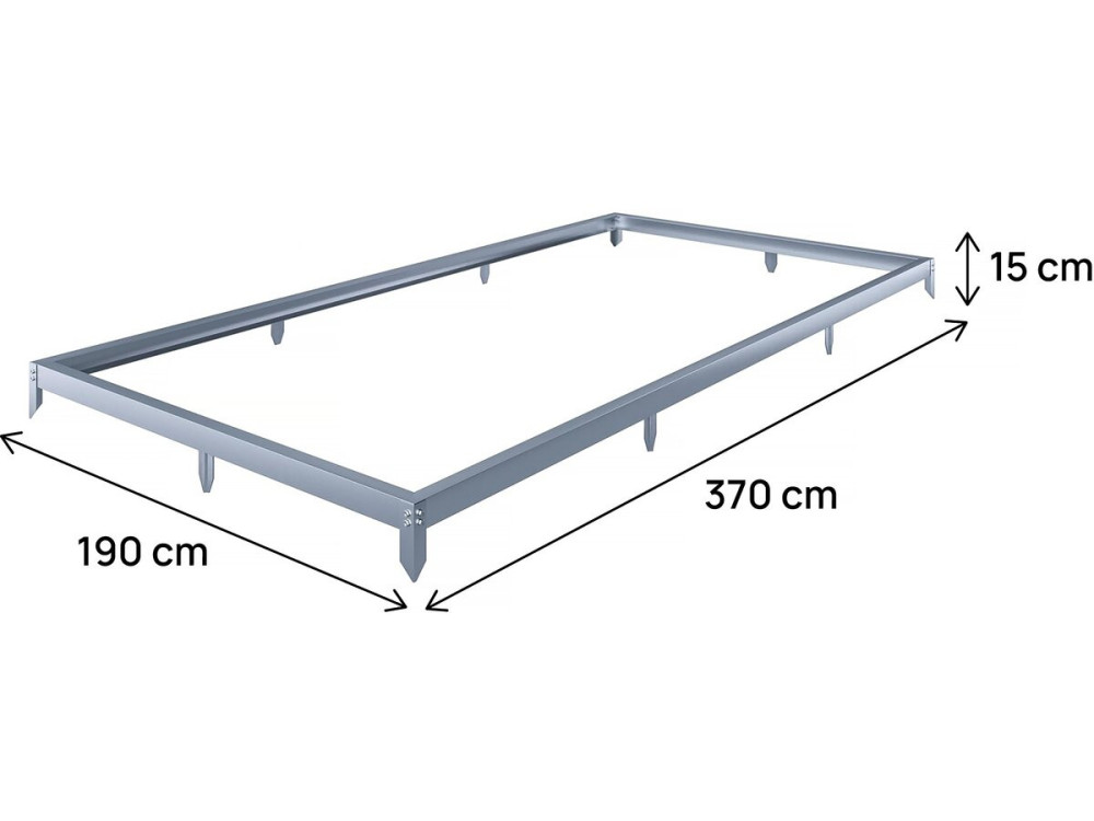 Embase en acier galvanisé pour serre jardin "Basilic" - 7,03 m² - Gris
