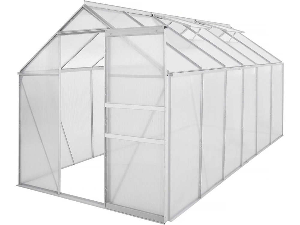 Embase en acier galvanisé pour serre jardin "Basilic" - 7,03 m² - Gris