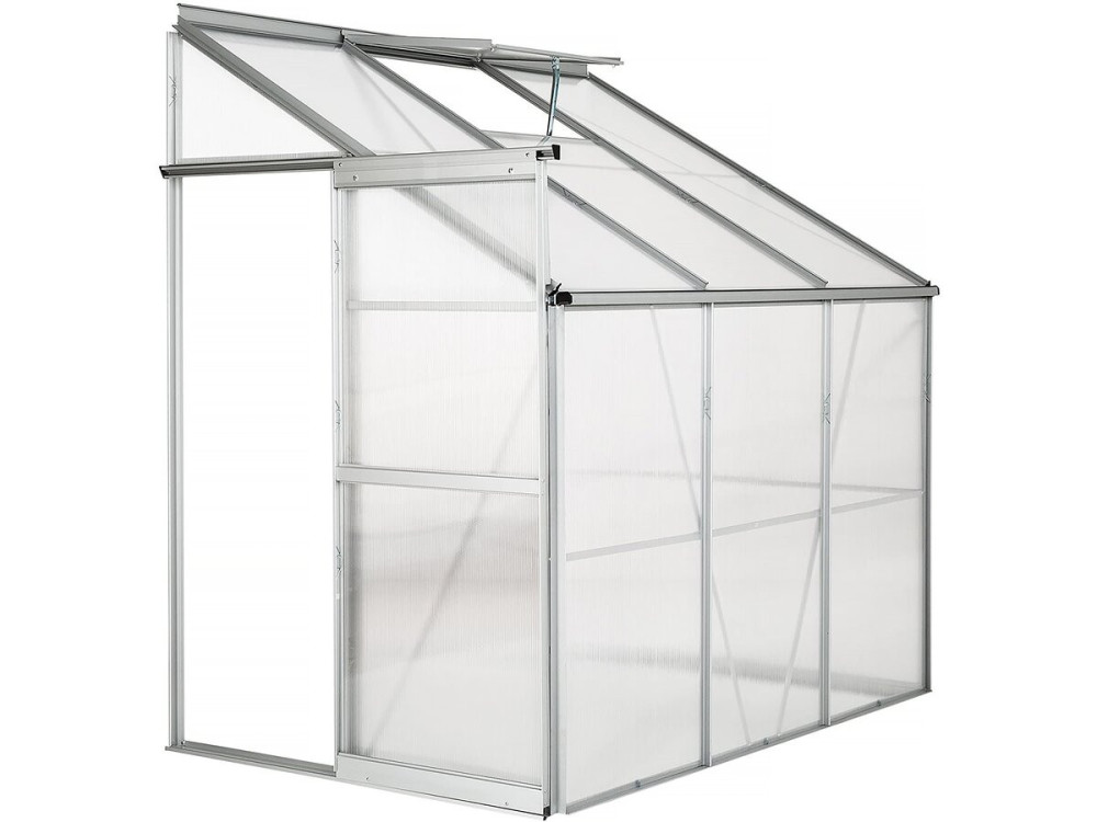 Embase en acier galvanisé pour serre jardin "Basilic" - 2,37 m² - Gris