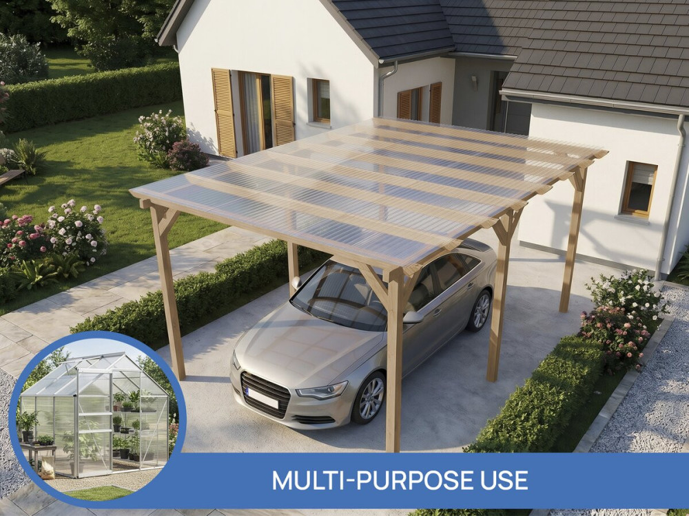 Lot de 10 panneaux en polycarbonate 4 mm "Michigan" 7,9 m2