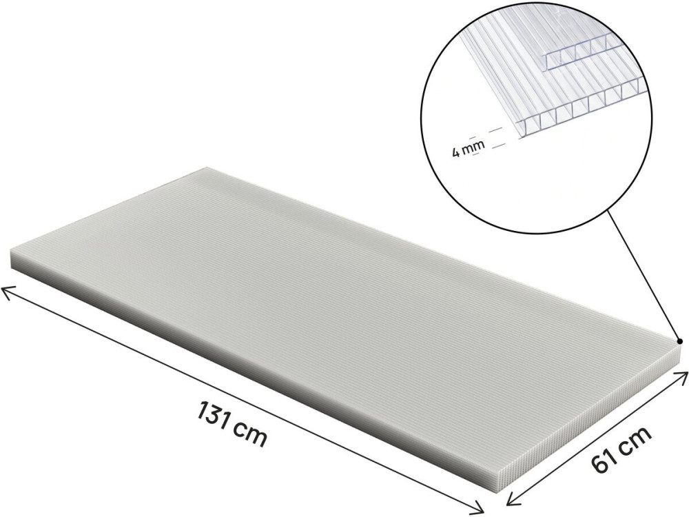 Lot de 10 panneaux en polycarbonate 4 mm "Michigan" 7,9 m2
