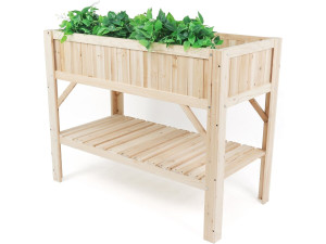 Carré potager en bois sur pieds "Magnolia" - 115 x 57 x 90 cm - Beige