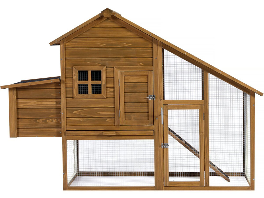Poulailler "Princesse" avec pondoir en bois - 4 poules - Marron