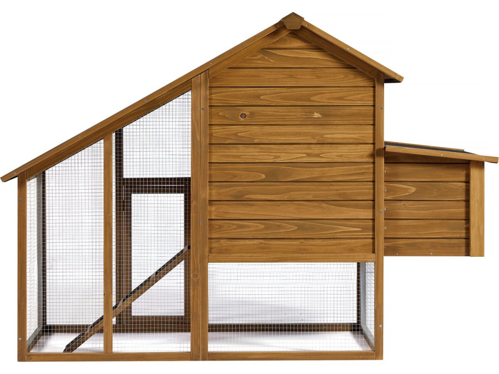 Poulailler "Princesse" avec pondoir en bois - 4 poules - Marron