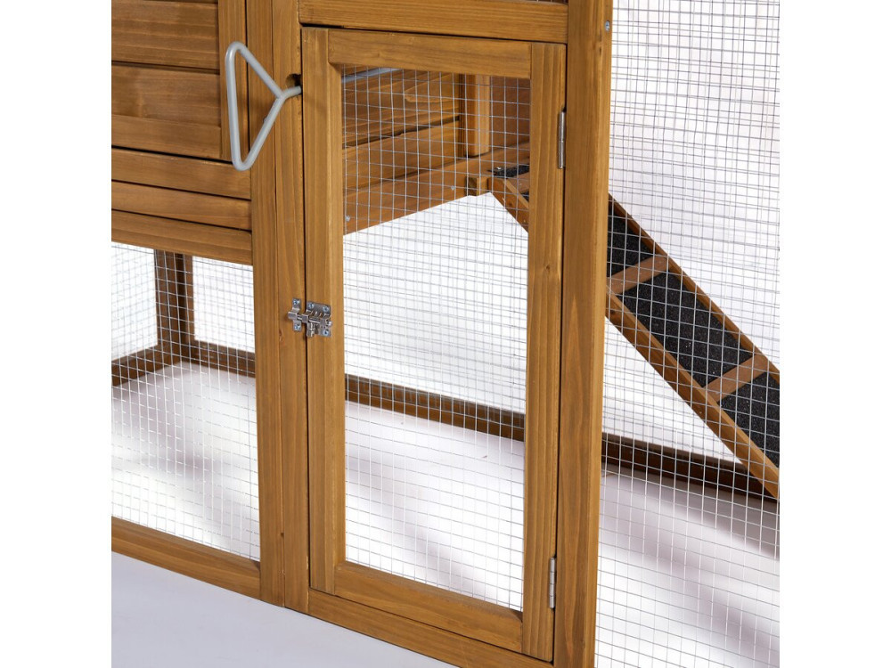 Poulailler "Princesse" avec pondoir en bois - 4 poules - Marron
